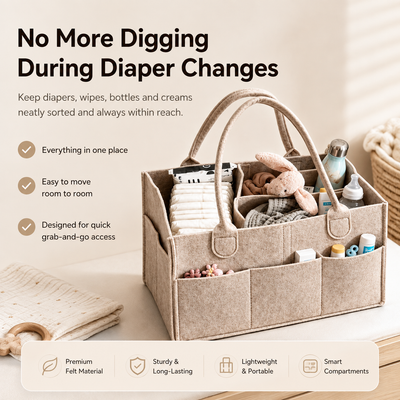 Stop Digging for Baby Essentials — Keep Everything Organized With a Lightweight Grab-and-Go Caddy
