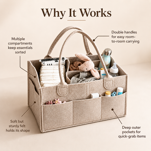 Stop Digging for Baby Essentials — Keep Everything Organized With a Lightweight Grab-and-Go Caddy